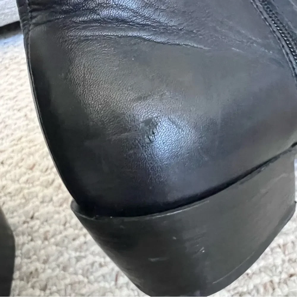 Durango Men’s Black Leather Western Ankle Boots Side Zip  DB950